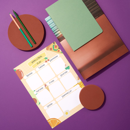 Meal Planning Printed Note Paper - A4 or A5 sizes,  Work Study or Class stationery, Lined paper inserts