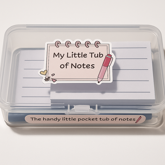 Little Tub of Notes - Handy Notes Tub for on the go, Little Tub of Notes - Handy Notes Tub for on the go, cute stationery gift, mini note tub, gifts for her, back to school gifts