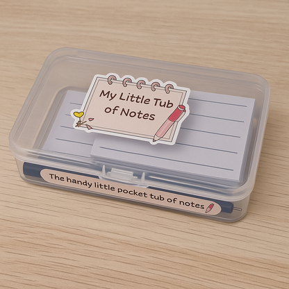 Little Tub of Notes - Handy Notes Tub for on the go, Little Tub of Notes - Handy Notes Tub for on the go, cute stationery gift, mini note tub, gifts for her, back to school gifts