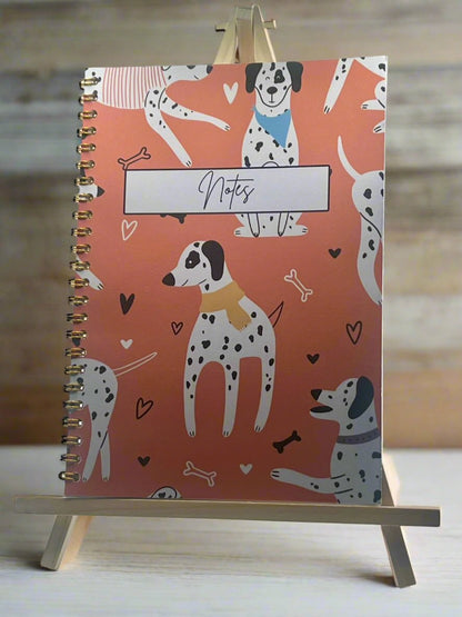 Dalmatian Orange Pattern Notebook A4 - Card Cover