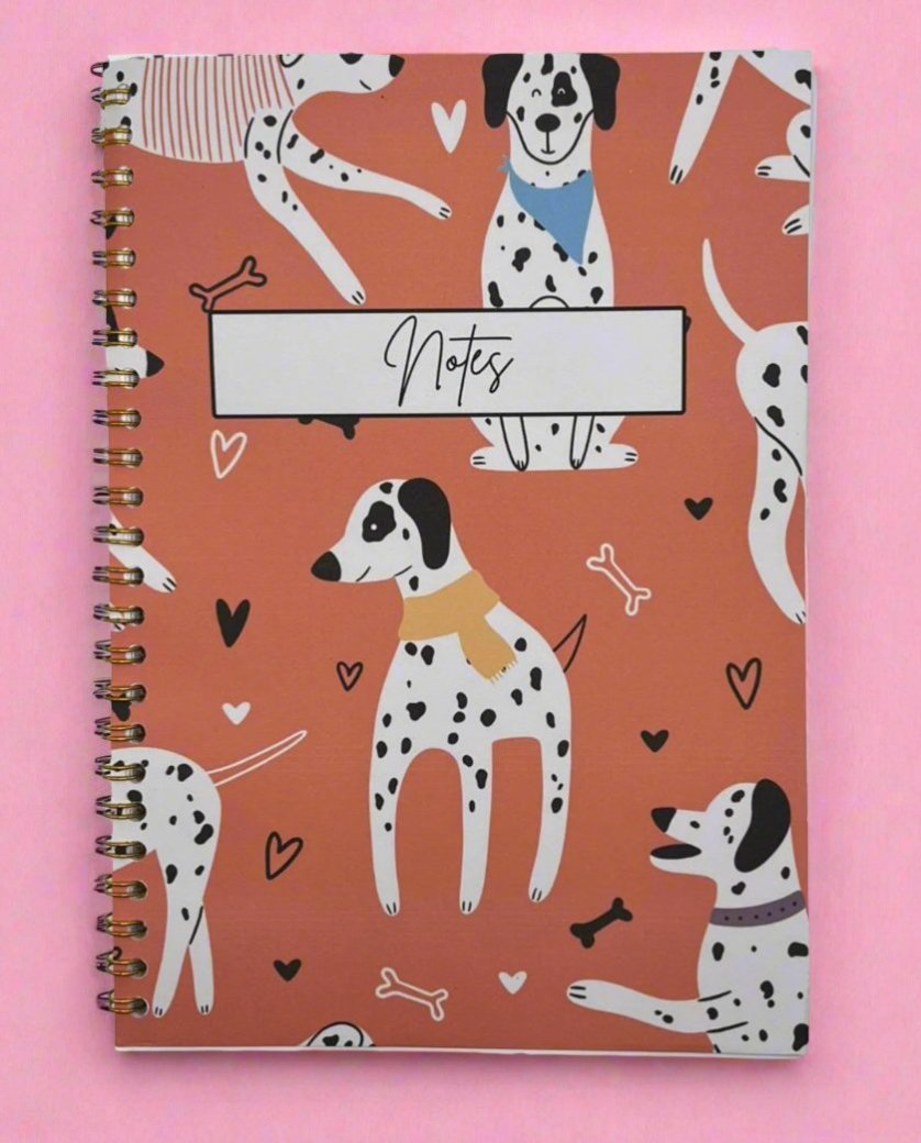 Dalmatian Orange Pattern Notebook A4 - Card Cover