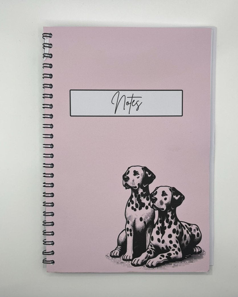 Dalmatian Baby Pink Notebook A5 - Card Cover