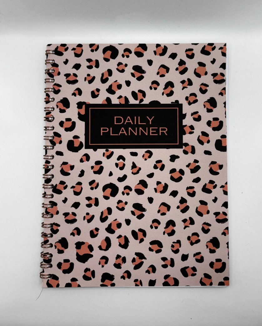 Rose Gold Animal Print Daily Planner A4 - Card Cover