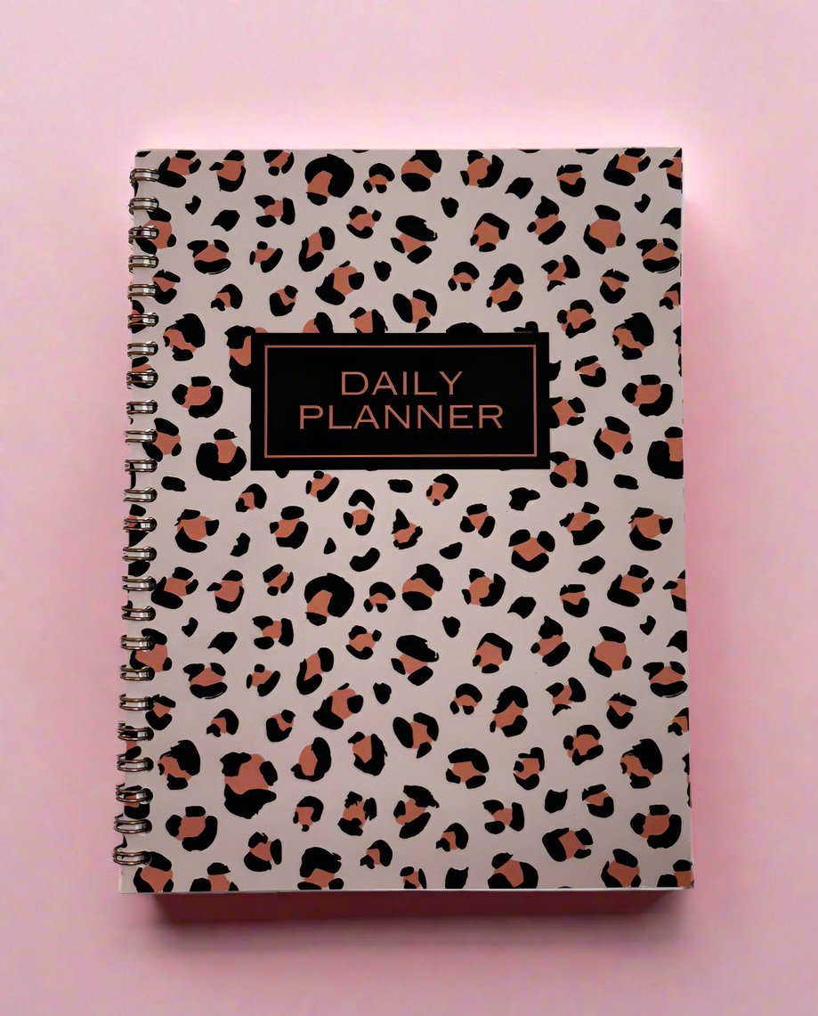 Rose Gold Animal Print Daily Planner A4 - Card Cover