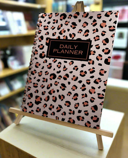 Rose Gold Animal Print Daily Planner A4 - Card Cover