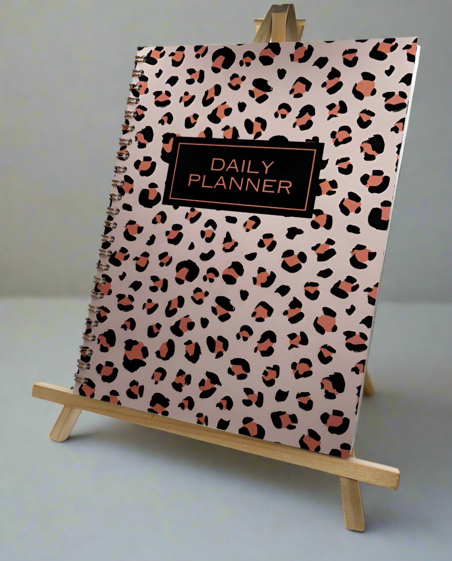 Rose Gold Animal Print Daily Planner A4 - Card Cover