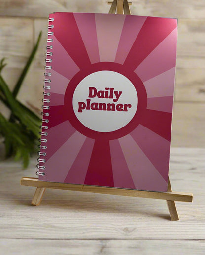 Pink Retro Daily Planner A4 - Card Cover