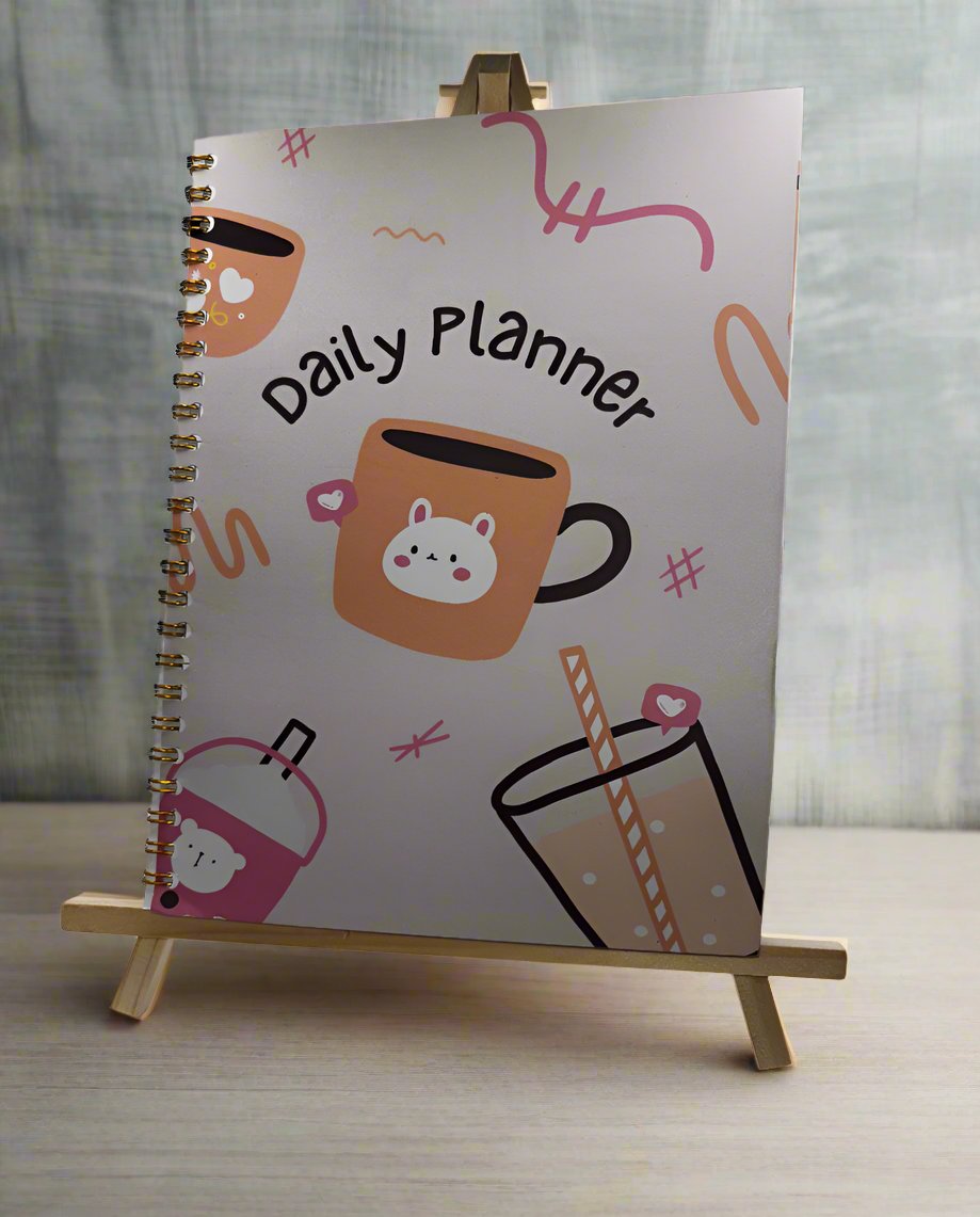 Cute Bear Beige Daily Planner A5 - Card Cover