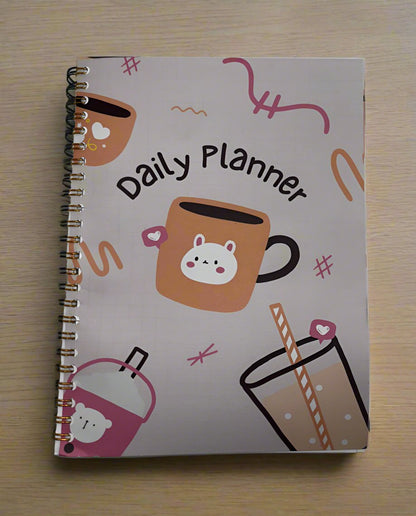 Cute Bear Beige Daily Planner A5 - Card Cover