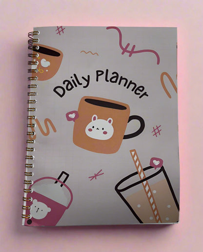 Cute Bear Beige Daily Planner A5 - Card Cover