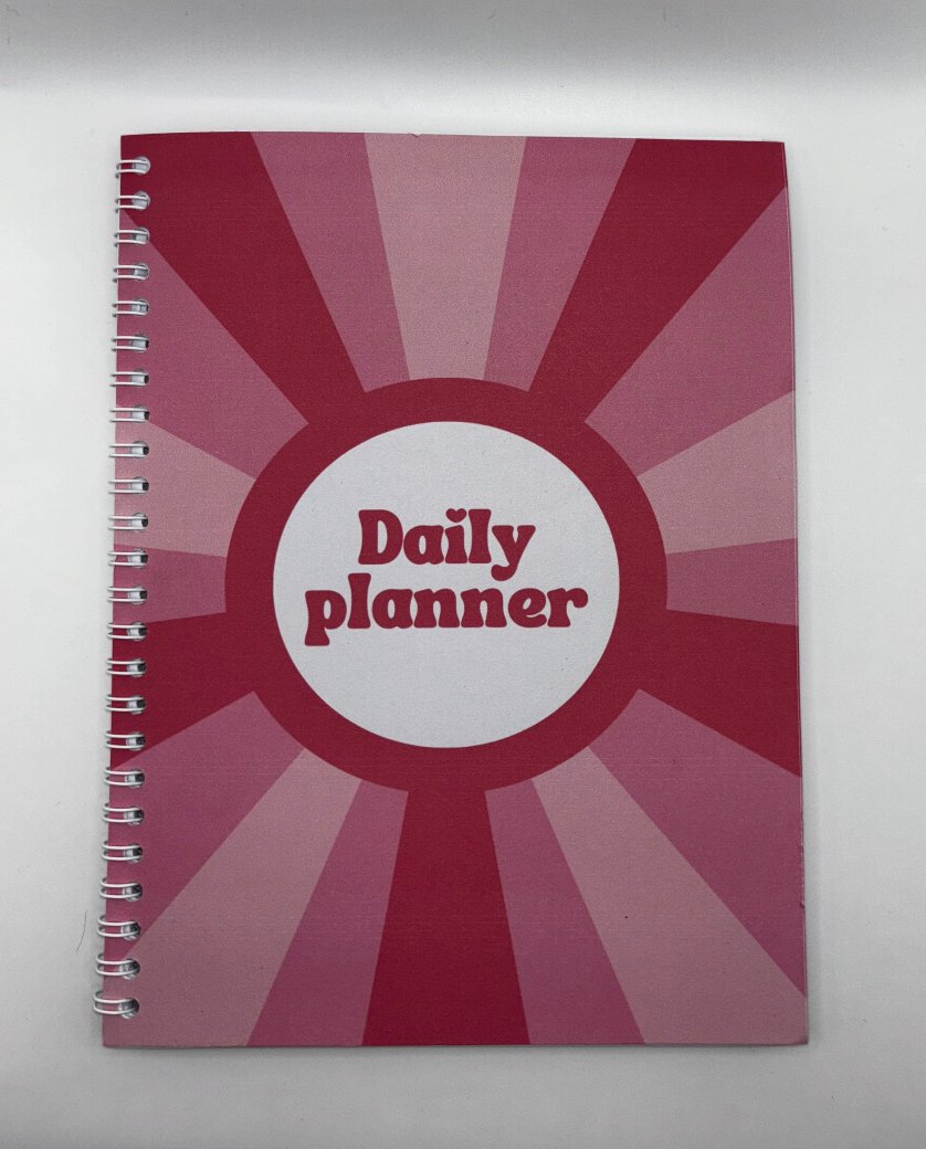 Pink Retro Daily Planner A4 - Card Cover