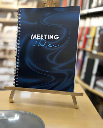 Meeting Notes Book Navy Swirls A4 - Card Cover