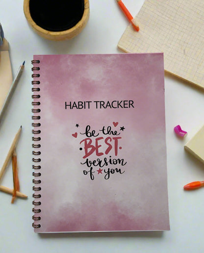 Habit Tracker Pink Notebook A5 - Card Cover