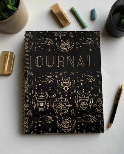 Journal Black/Gold Design A4- Card Cover