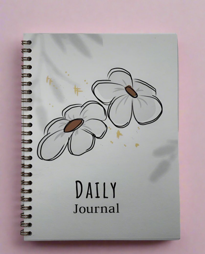 Journal White Boho Daisy A4 - Card Cover