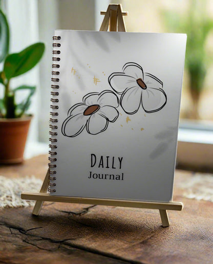 Journal White Boho Daisy A4 - Card Cover