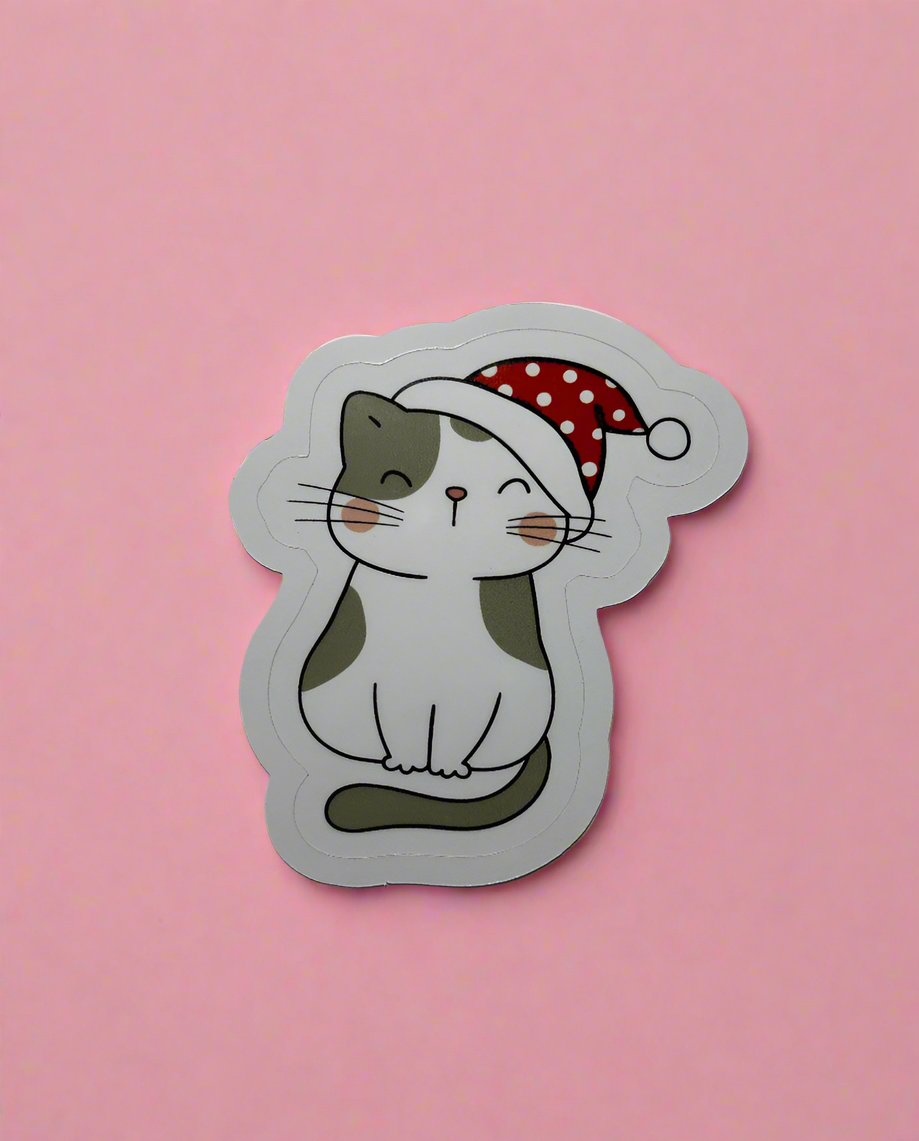 Cat Santa Hat Sticker