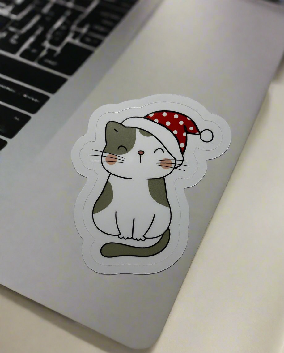 Cat Santa Hat Sticker