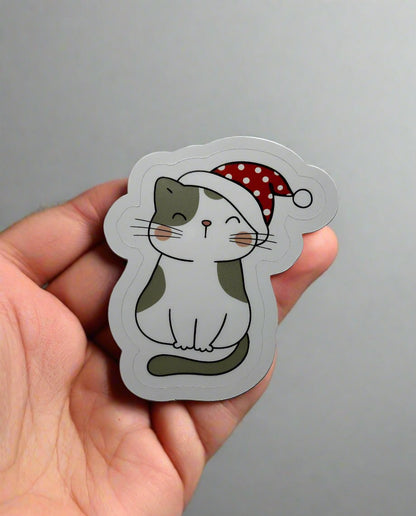 Cat Santa Hat Sticker