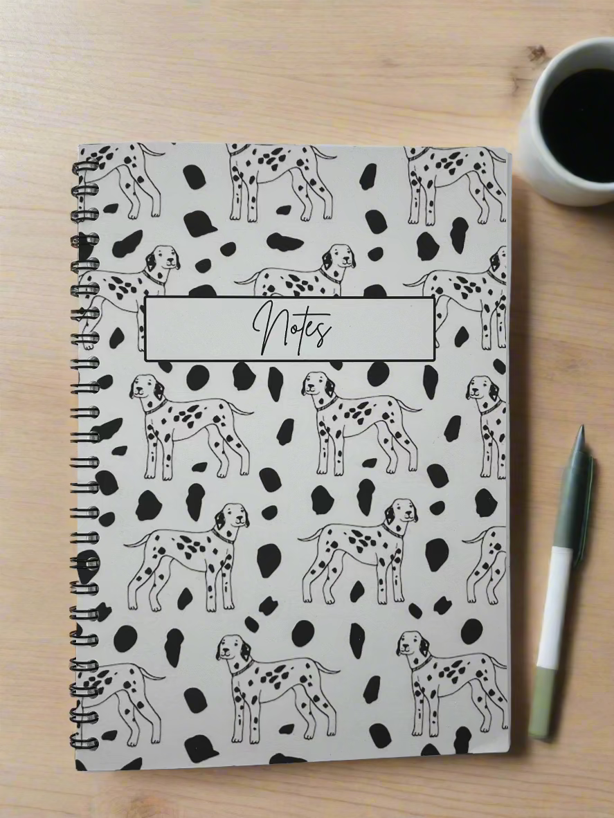 Dalmatian B/W Notebook A4 - Card Cover