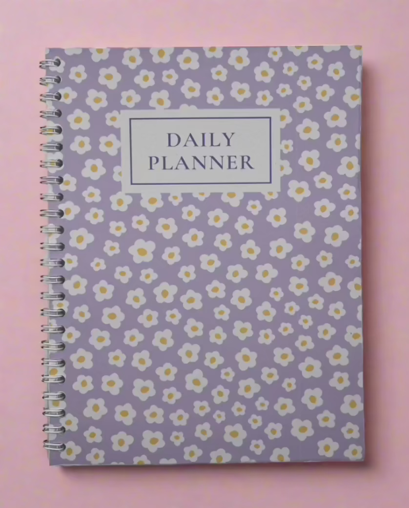 Lilac Daisies Daily Planner A5 - Card Cover